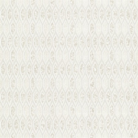 Damour Cream Hexagon Ogee Wallpaper