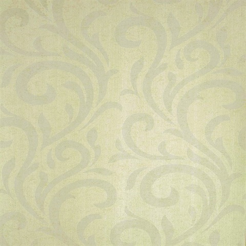 Dante Light Green Swirl Wallpaper