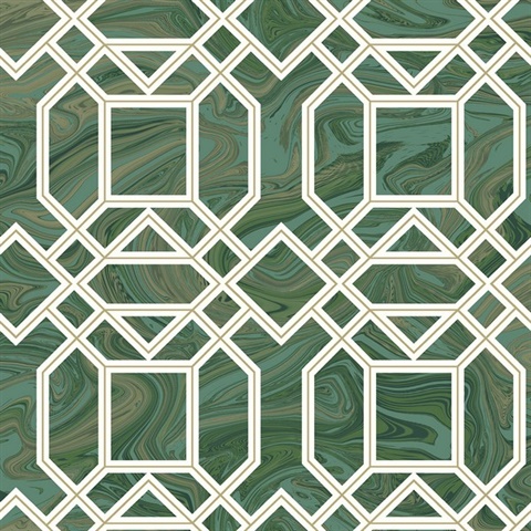 Daphne Green Trellis Wallpaper