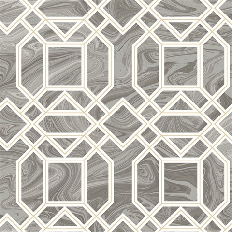 Daphne Grey Trellis Wallpaper