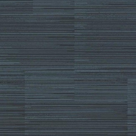 Dark Blue Convergence Horizontal Stria Wallpaper