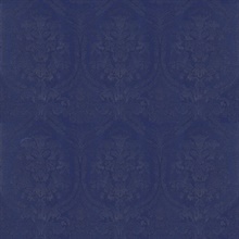 Dark Blue Italian Damask Textured Salvatore Wallpaper