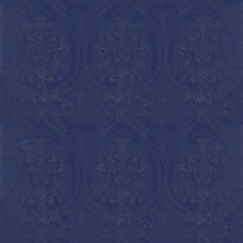 Dark Blue Italian Damask Textured Salvatore Wallpaper