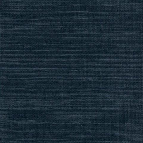 Dark Blue Natural Grasscloth Wallpaper