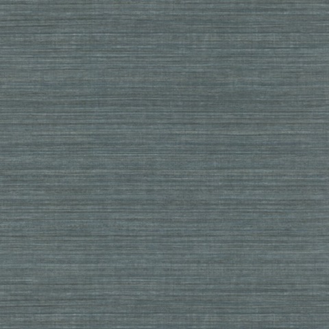 Dark Blue Silk Textured Faux Fabric Wallpaper