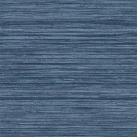 Dark Blue & Sky Blue Faux Grasscloth Sisal Wallpaper