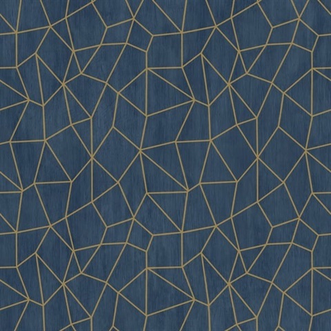 Dark Blue Textured Giraffe Skin Metallic Wallpaper