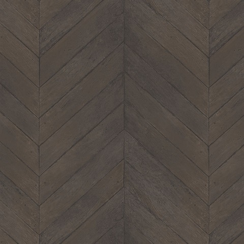 Dark Brown Faux Wood Chevron