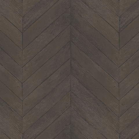 Dark Brown Faux Wood Chevron