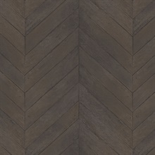 Dark Brown Faux Wood Chevron