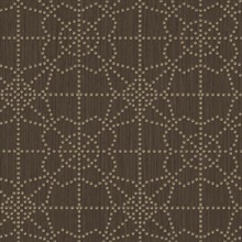 Dark Brown Gilded Dots Wallpaper