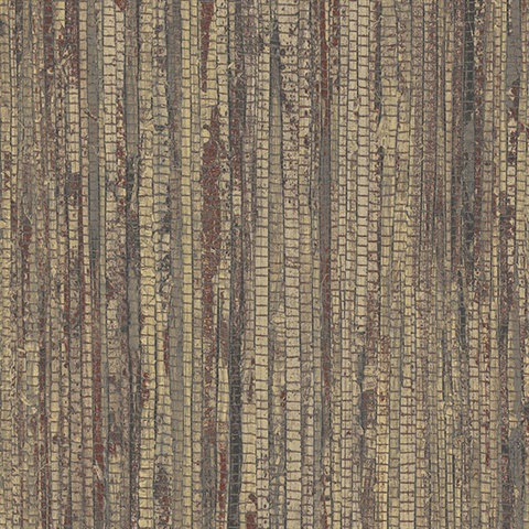 Dark Brown Vertical Faux Grasscloth