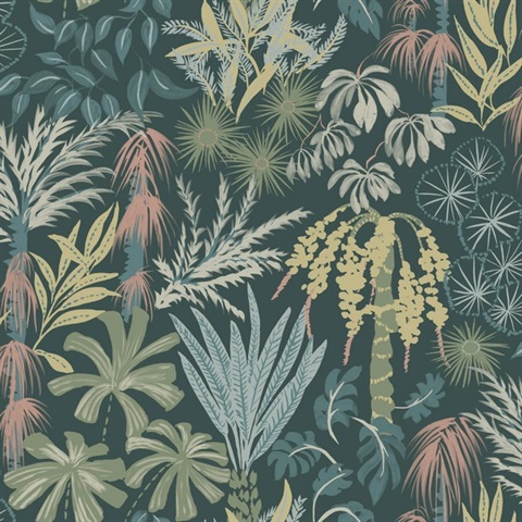 Dark Green Everglades Tropical Palm Trees Wallpaper