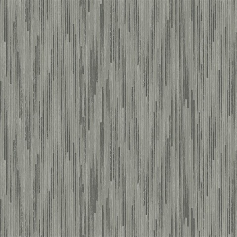 Dark Grey Bargello Vertical Line Stria Wallpaper