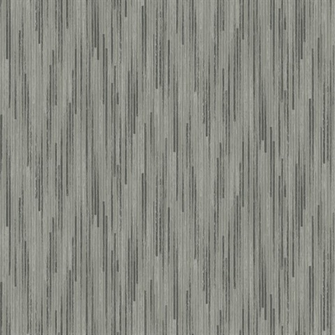 Dark Grey Bargello Vertical Line Stria Wallpaper