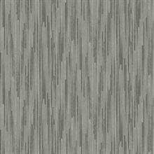 Dark Grey Bargello Vertical Line Stria Wallpaper