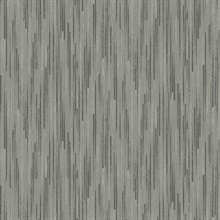 Dark Grey Bargello Vertical Line Stria Wallpaper
