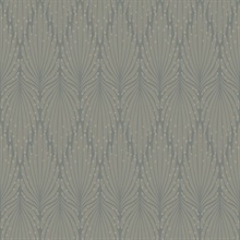 Dark Grey Cafe Society Abstract Leaf Damask Wallpaper