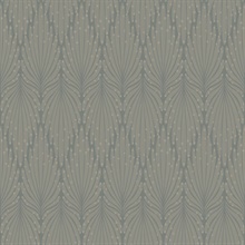 Dark Grey Cafe Society Abstract Leaf Damask Wallpaper