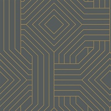Dark Grey Diverging Diamonds Geometric Metallic Wallpaper
