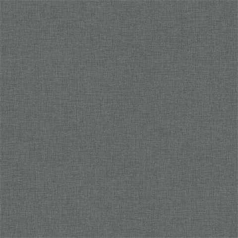 Dark Grey Faux Linen Wallpaper