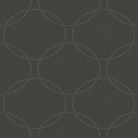 Dark Grey Glass Bead Textured Circles Wallpaper