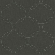 Dark Grey Glass Bead Textured Circles Wallpaper