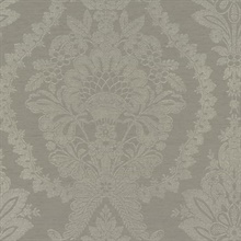 Dark Grey Heritage Damask Wallpaper