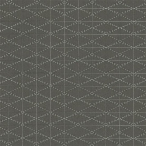 Dark Grey Jet Set Geometric Diamonds Wallpaper