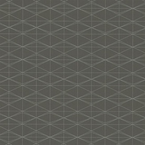 Dark Grey Jet Set Geometric Diamonds Wallpaper