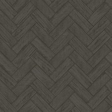 Dark Grey Kaliko Dark Grey Wood Herringbone Wallpaper