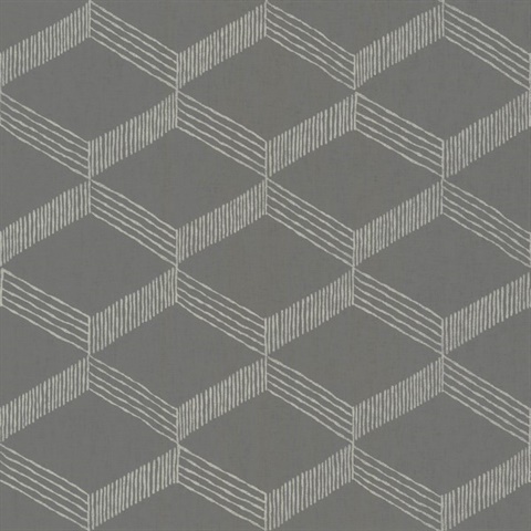 Dark Grey Palisades Geometric Textured Infinity Wallpaper