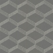 Dark Grey Palisades Geometric Textured Infinity Wallpaper