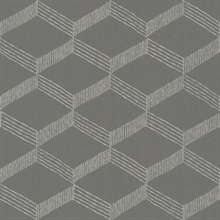 Dark Grey Palisades Geometric Textured Infinity Wallpaper