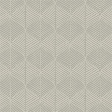 Dark Grey &amp; Taupe Palm Leaves Thatch Prepasted Wallpaper
