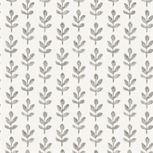 Dark Grey Whiskers Dark Grey Leaf Wallpaper