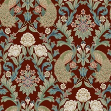 Dark Red Plume Dynasty Peacock Wallpaper