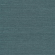 Maguey Natural Sisal Grasscloth Dark Teal Wallpaper