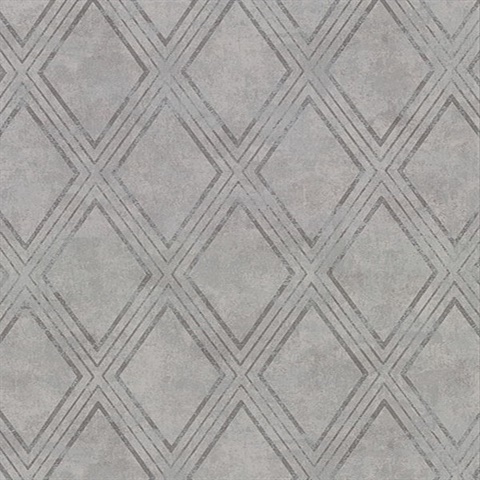 Dartmouth Grey Faux Plaster Geometric Vinyl Wallpaper