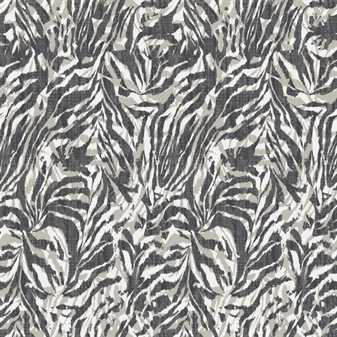Davy Charcoal Zebra Wallpaper