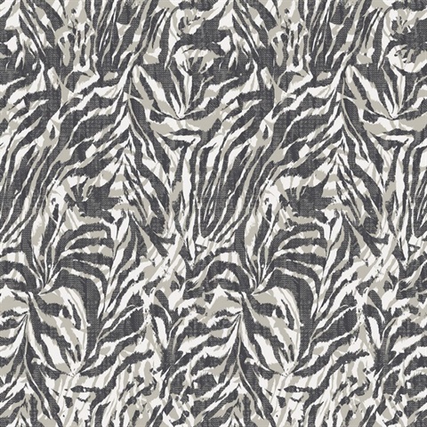 Davy Charcoal Zebra Wallpaper