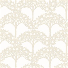 Dawson Beige Magnolia Tree Branch Wallpaper