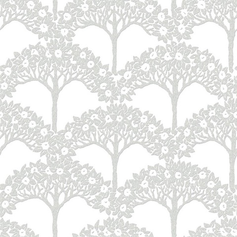 Dawson Light Grey Magnolia Tree Branch Wallpaper