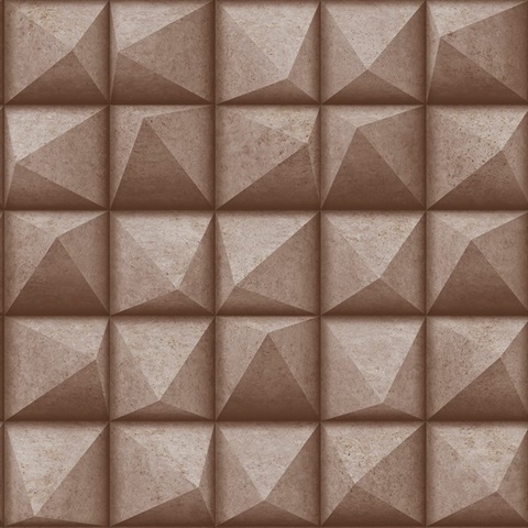 Dax Copper 3D Geometric Wallpaper