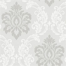 Deco Damask Cool Mist Wallpaper