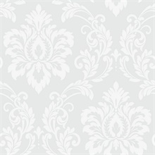 Deco Damask Frosty Wallpaper