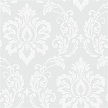 Deco Damask Frosty Wallpaper