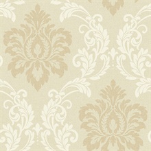 Deco Damask Linen Wallpaper