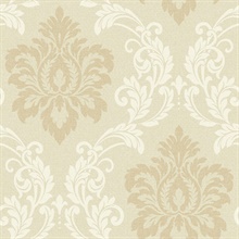 Deco Damask Linen Wallpaper