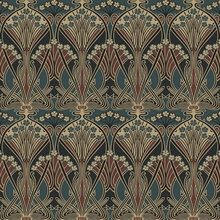 Deco Dragonfly Botanical Aegean Blue & Clay Peel and Stick Wallpaper